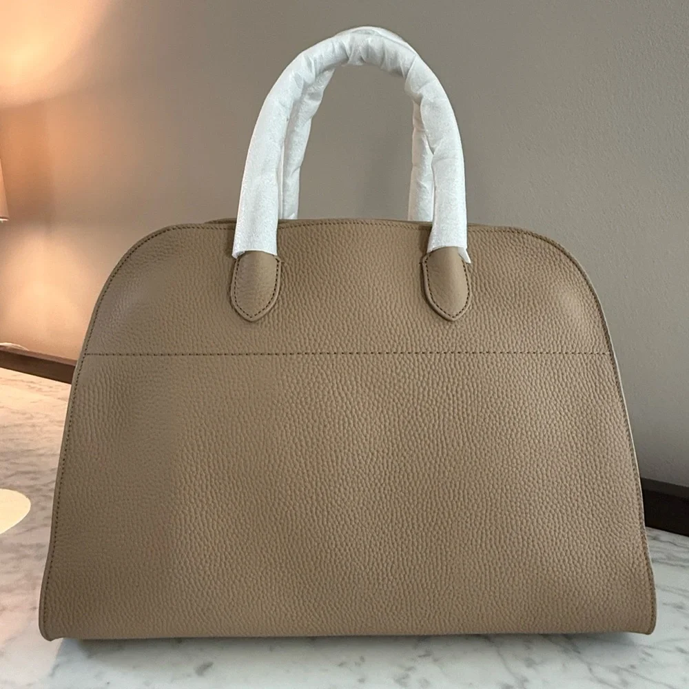 The Row Soft Margaux 15 Bag Dark Taupe - Picture 2 of 7